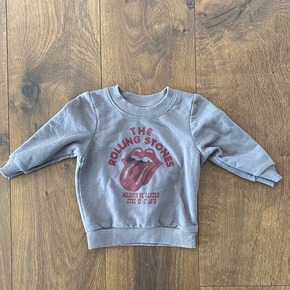 The Rolling Stones Kids Gray and Red Sweatshirt 12M